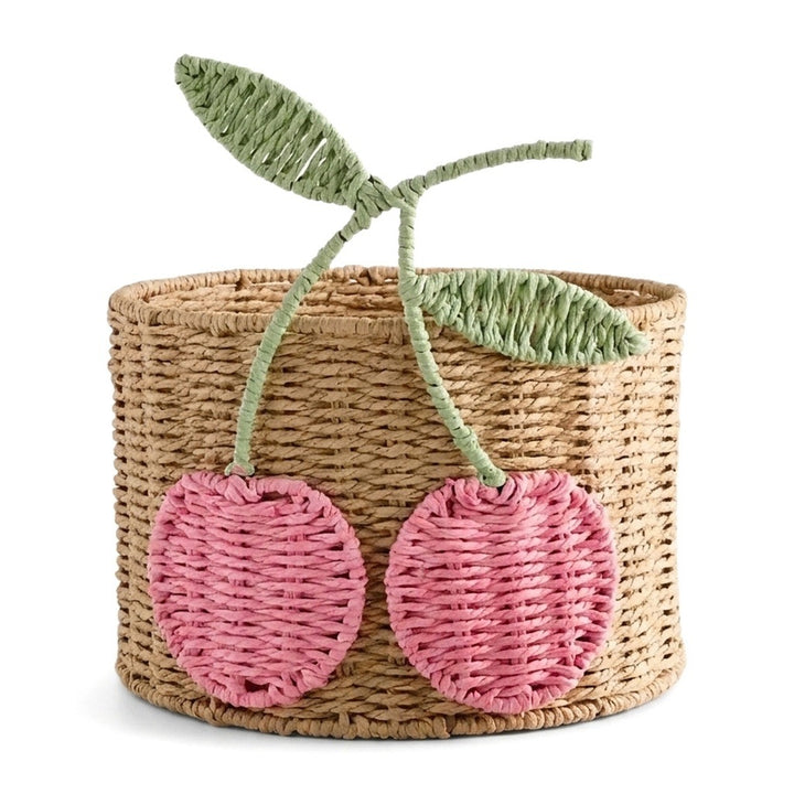 Playful storage basket with fruit design