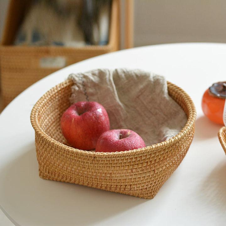 Handcrafted storage basket made of natural rattan