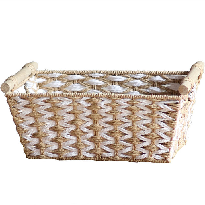 Handcrafted laundry basket made of natural material