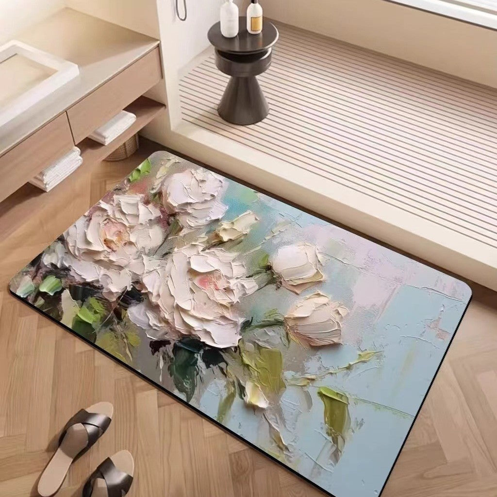Luxury Textured Floral Bath Mat