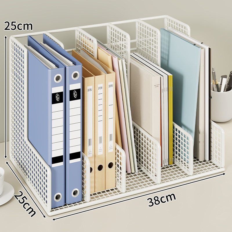 Modular Mesh Desktop File and Binder Organizer with Adjustable Dividers