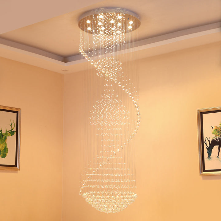 Crystal Spiral Sparkling Chandelier