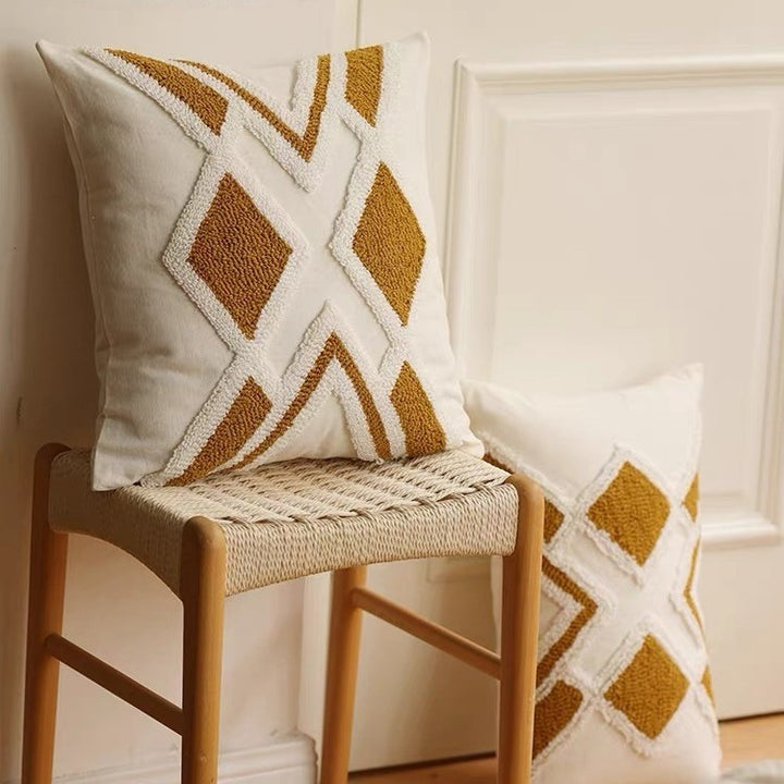 Geometric Textured Throw Pillow