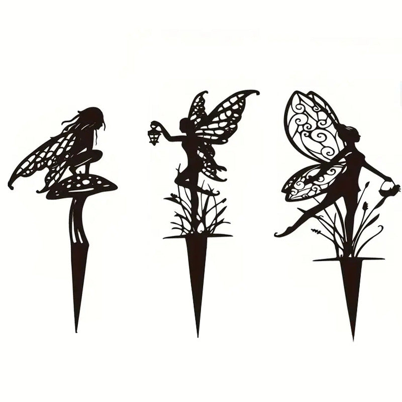 Garden stake with fairy motif