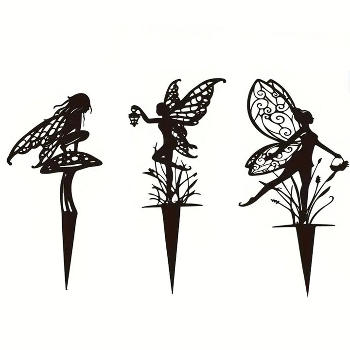 Garden stake with fairy motif