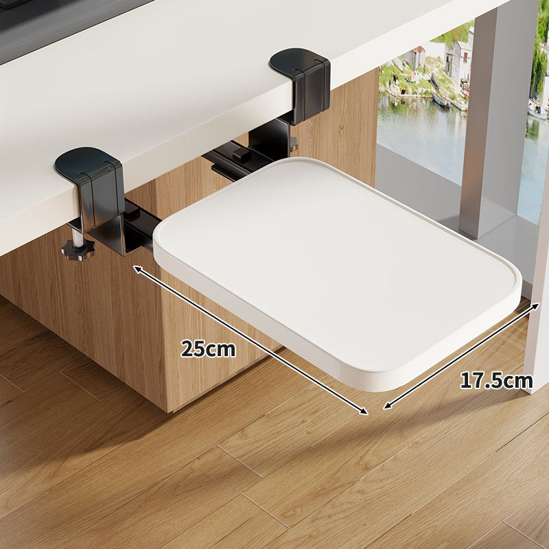 Under-Desk Slide-Out Keyboard Tray Clamp Mount with Ergonomic Wooden Platform