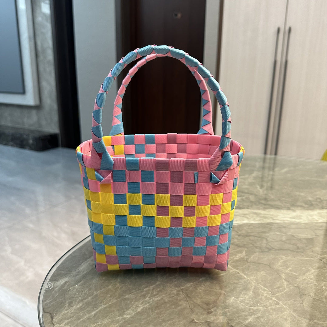Playful and Colorful Basket Bag