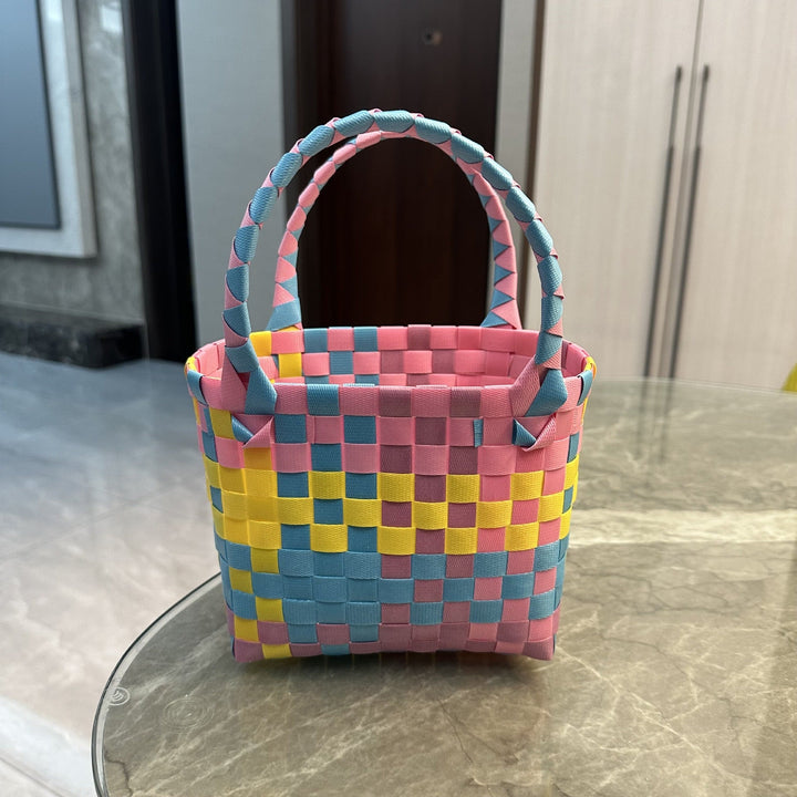 Playful and Colorful Basket Bag