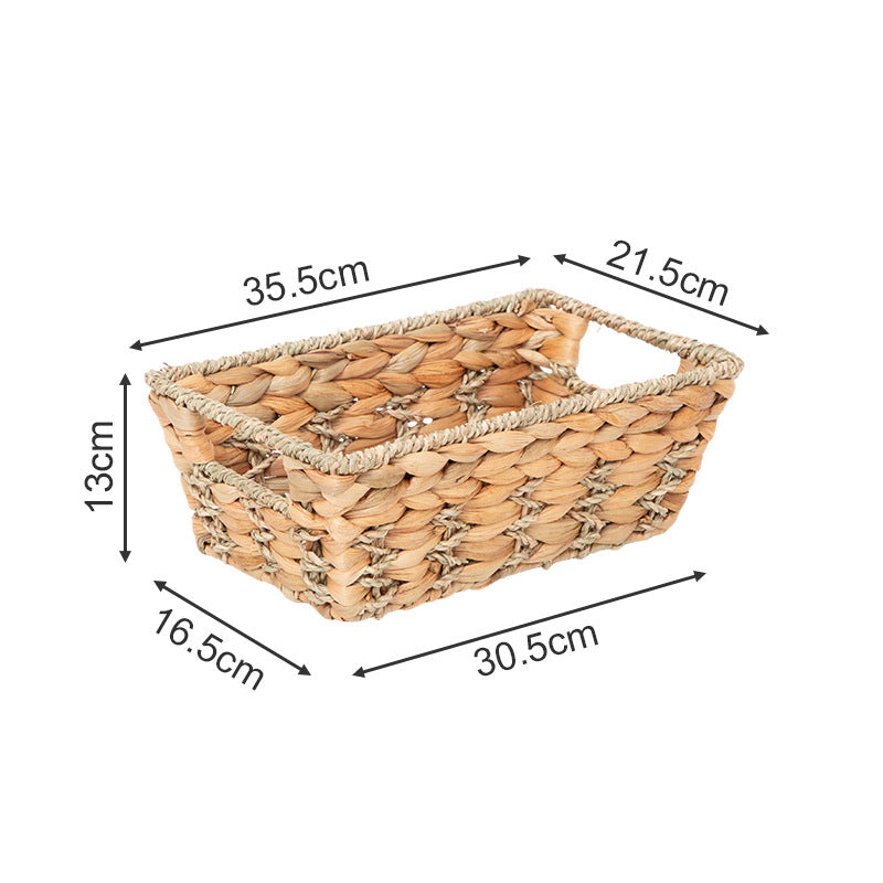 Rustic storage basket made of woven natural material