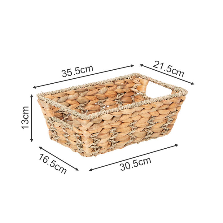Rustic storage basket made of woven natural material