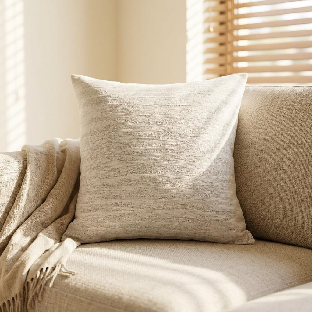 Textured Striped Throw Pillow