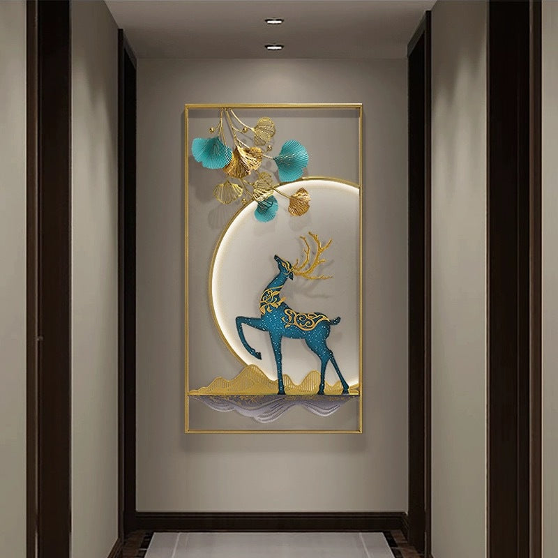 Elegant Metal Deer Wall Art Sculpture