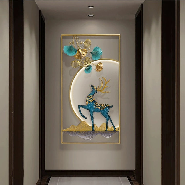 Elegant Metal Deer Wall Art Sculpture