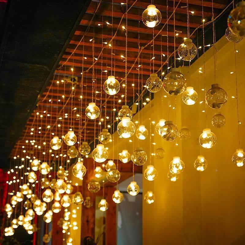 Hanging LED globe string lights