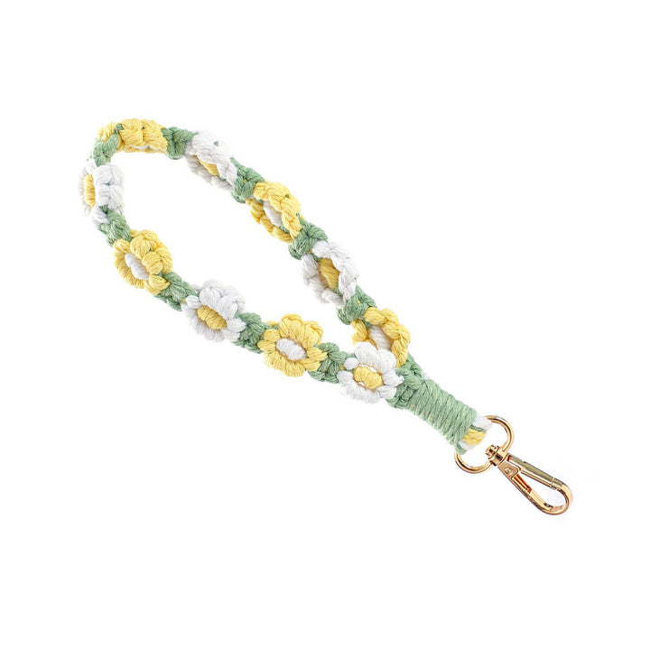 Floral Macrame Keychain Strap