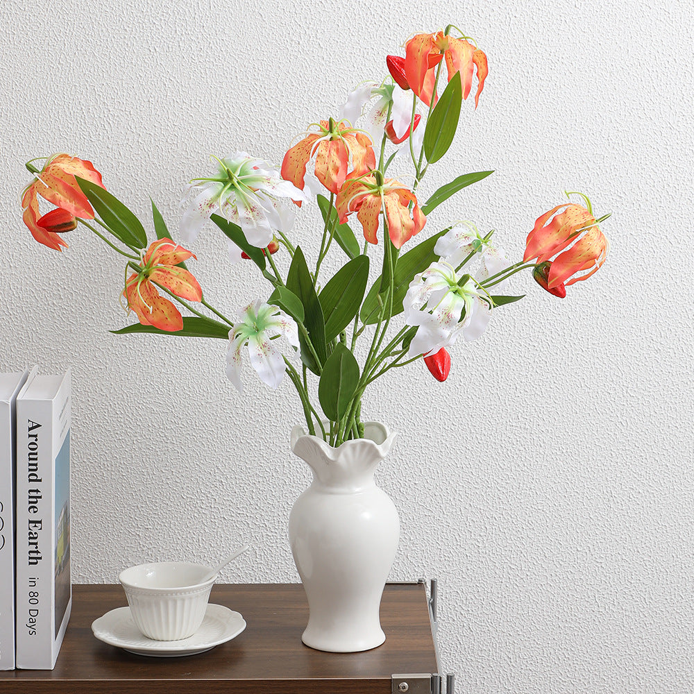 Artificial orchid bouquet with vibrant blooms and fine details