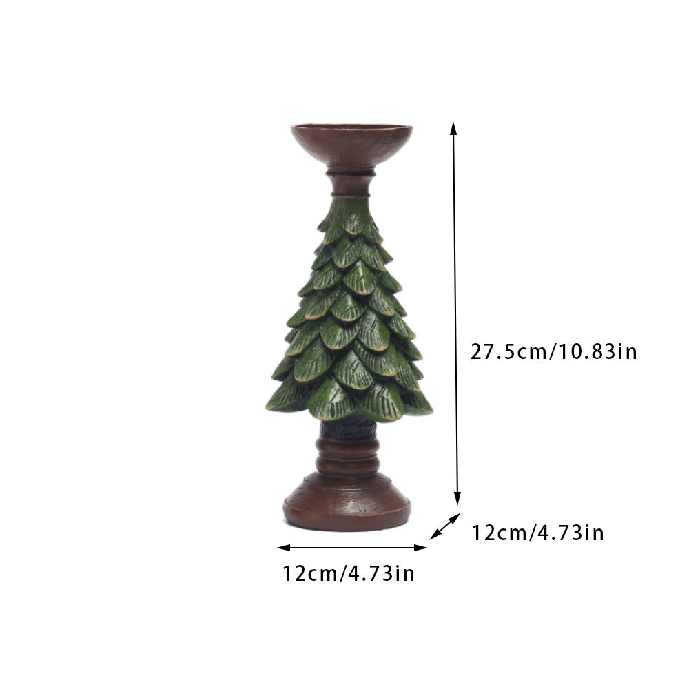Decorative candle holder with Christmas tree design