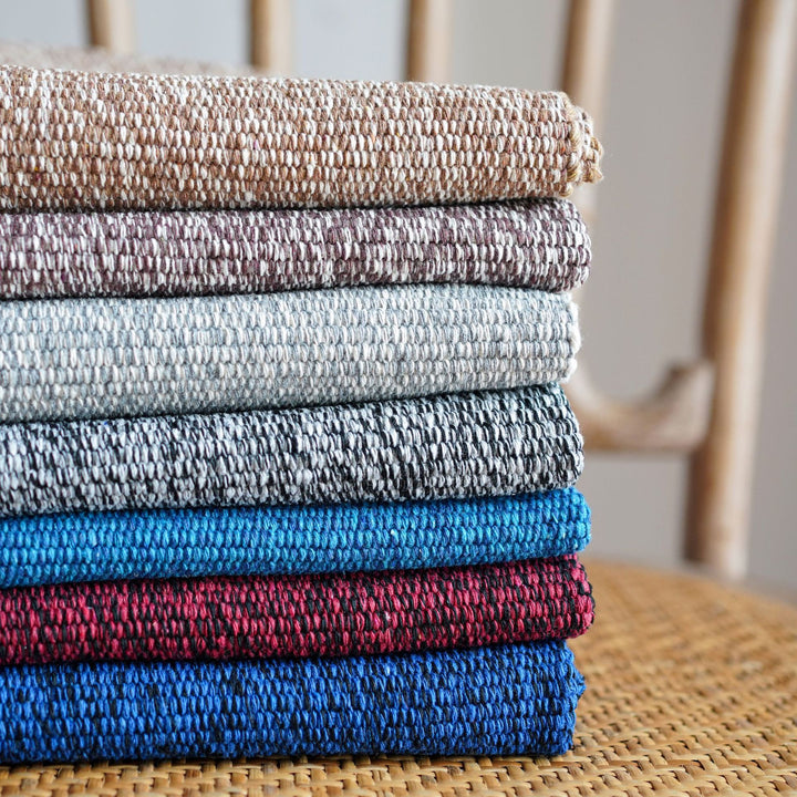 Round woven fabric sample for upholstery and furniture covering fabric