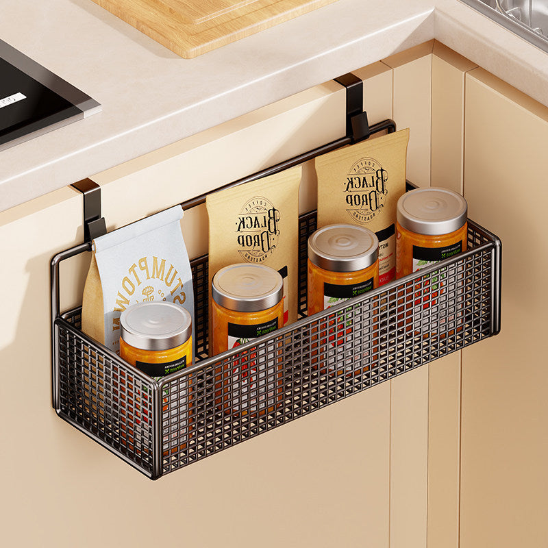 Over-Cabinet Three-Tier Mesh Hanging Pantry Organizer with Removable Baskets