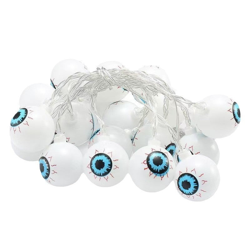 Spooky Thematic Glowing Eyeball Garland LED Ambient String Lights with Battery Controller