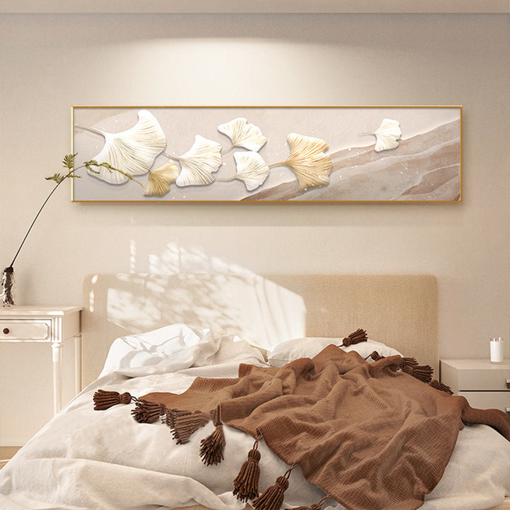 Coastal-Inspired 3D Ginkgo Leaf Wall Art