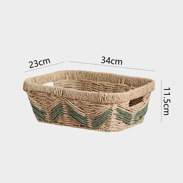 Handmade storage basket with decorative pattern