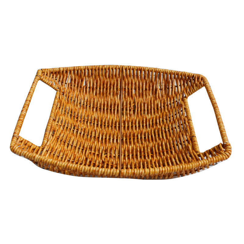 Leaf-Shaped Woven Serving Platter