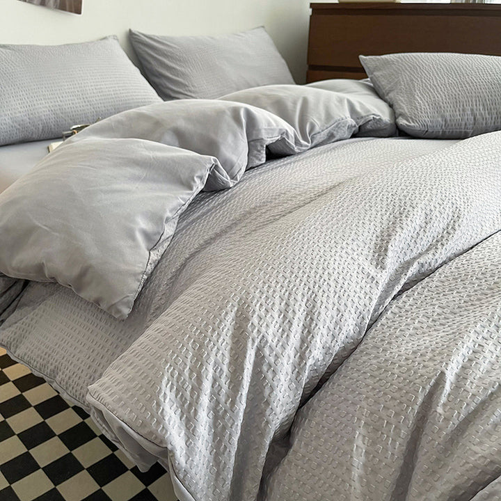 Premium Waffle-Textured Duvet Cover Set