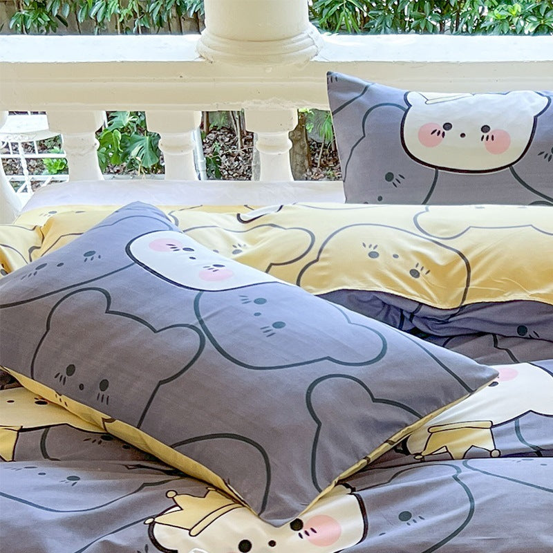 Stylish Grid Pattern Pillowcase Set