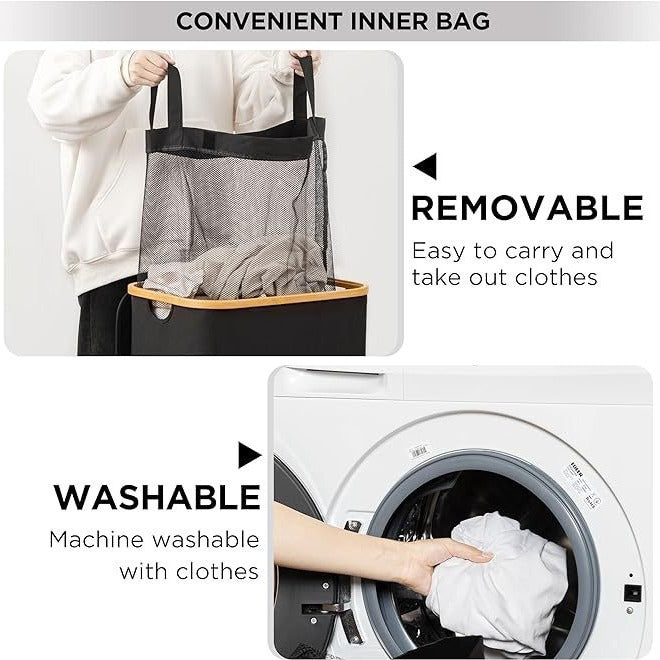 Practical laundry basket with lid