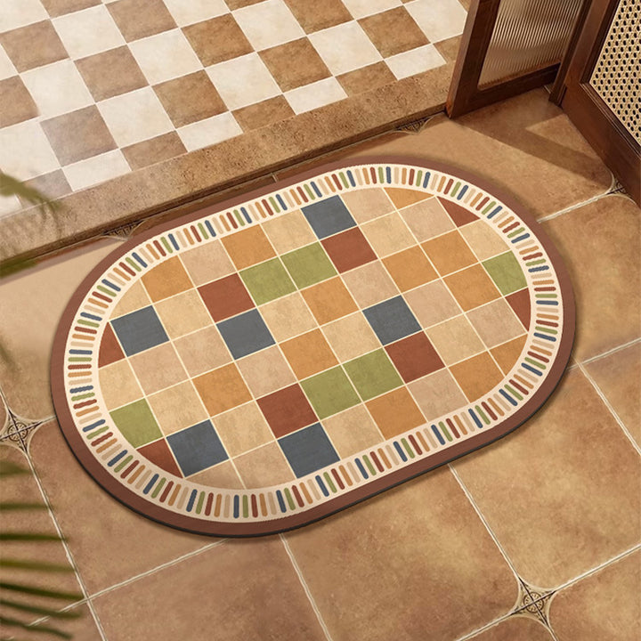Colorful Patchwork Design Floor Mat Avarnia