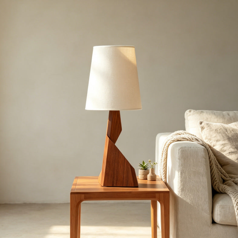 Artistic wooden table lamp