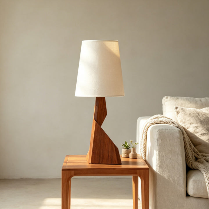 Artistic wooden table lamp
