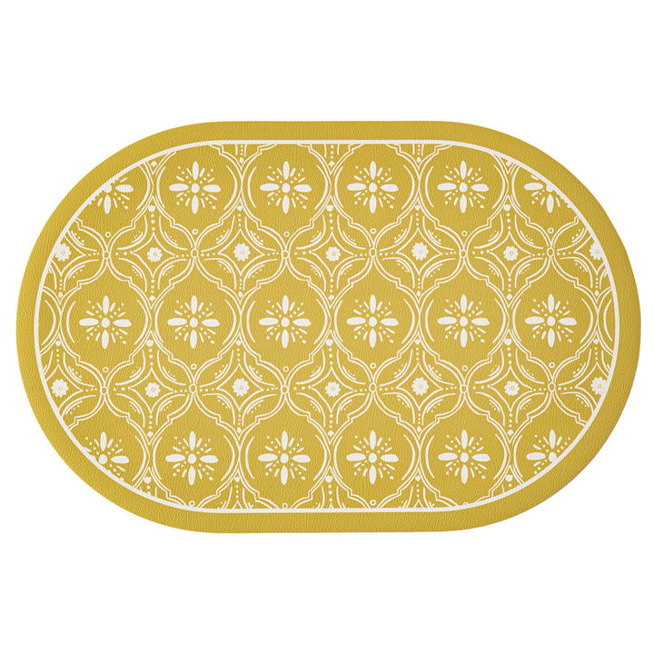 Beef woven area rug with floral ornamentation and animal motif