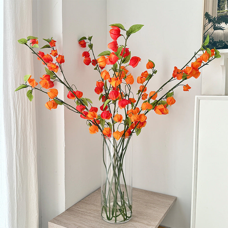 Artificial flower branch with fine, vibrant flowers and natural look