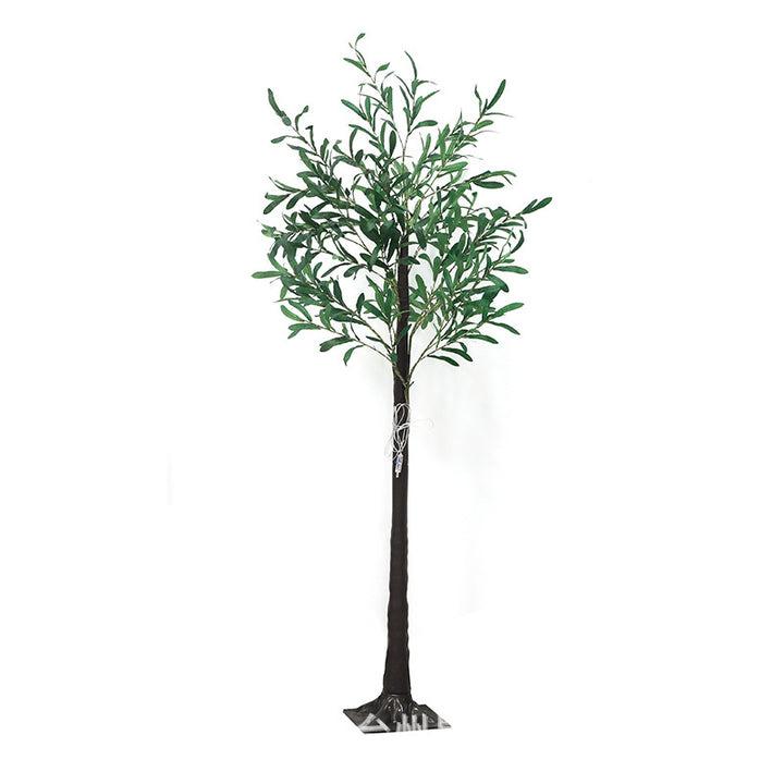 LED-Lit Artificial Olive Tree Floor Lamp