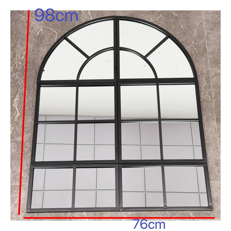Arched Window Pane Wall Mirror
