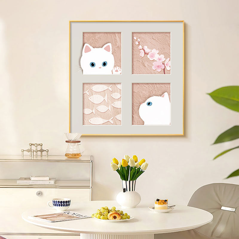 Decorative Framed Cat Artwork