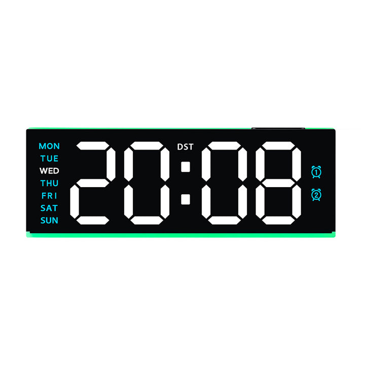 Digital alarm clock with large LED display and multifunctional alarm functions