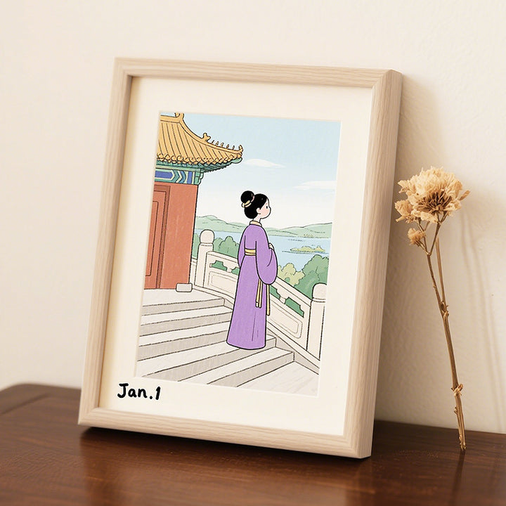 Artistic Framed Illustration Artwork