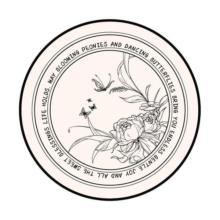 Round Decorative Leather-Look Drink Coaster with Embossed Floral Wreath