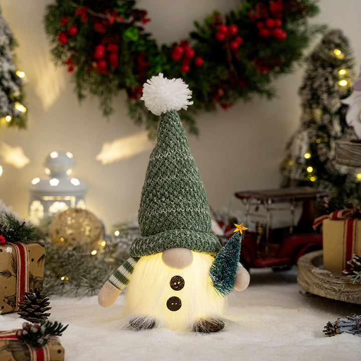 Decorative Christmas gnome with luminous details