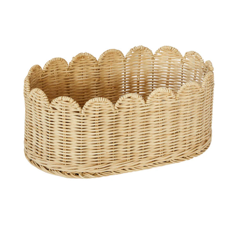 Handmade decorative basket with wavy edge