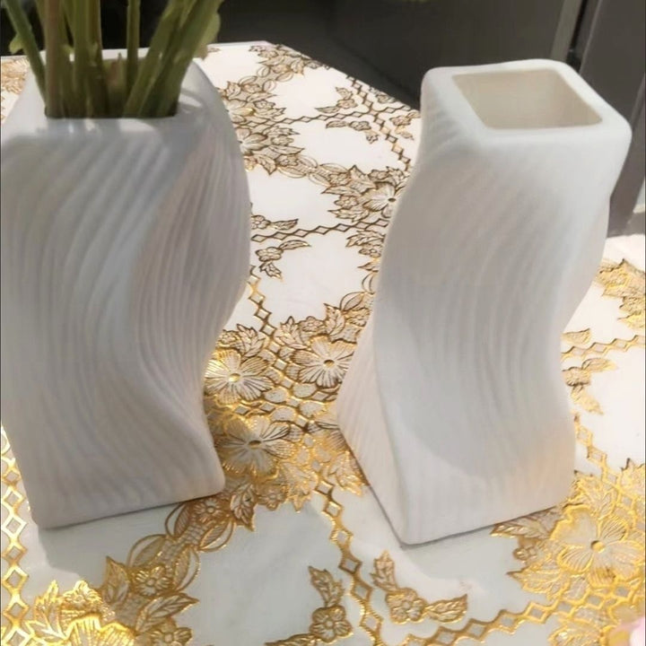 Artistic Wave-Patterned Decorative Sculpture