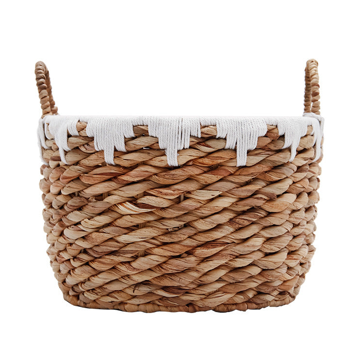 Basket with Macrame Accents