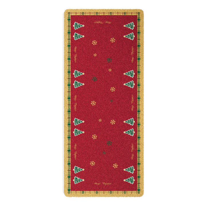 Quilted Holiday Sofa Seat Protector with Anti-Slip Backing and Christmas Tree Print