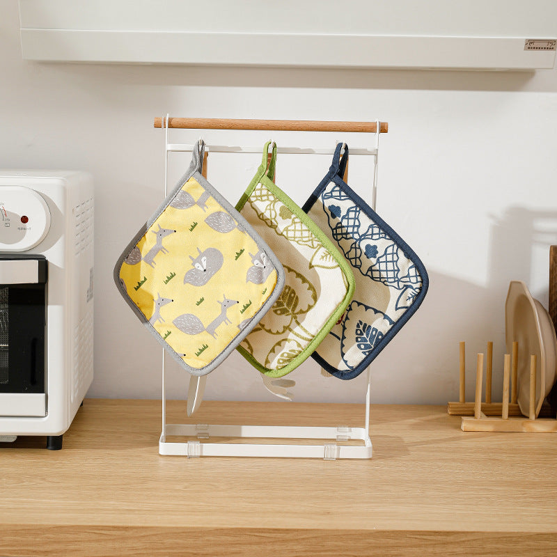 Padded pot holder with heat protection, non-slip cotton surface and hanging loop
