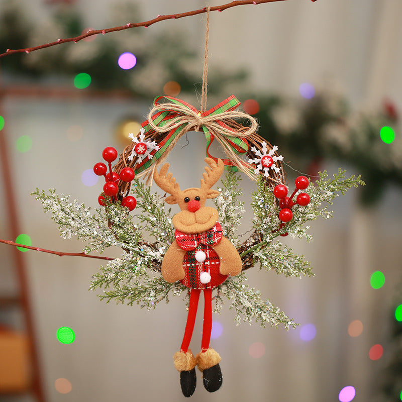 Christmas wreath decoration with snowman design