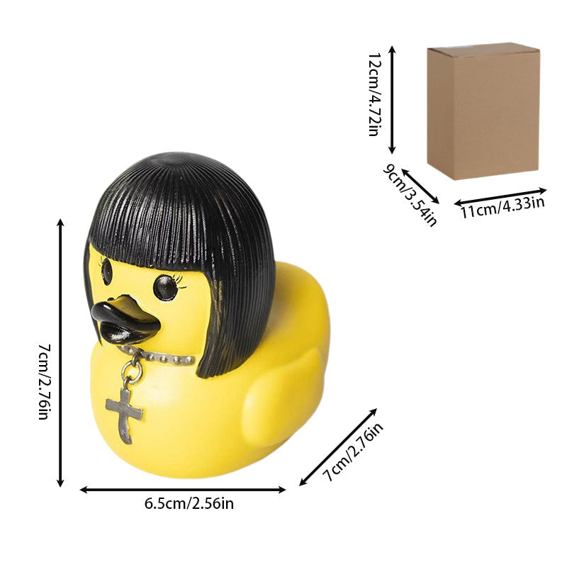 Decorative rubber duck with stylish haircut