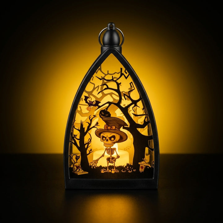 Layered Halloween Gothic Bow LED Lantern